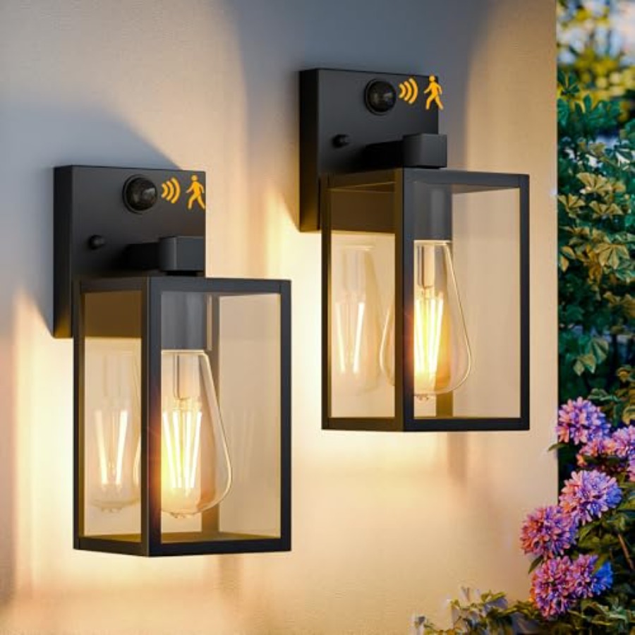 Outdoor Lighting For Front Of House - 2 Pack Motion Sensor Outdoor Light