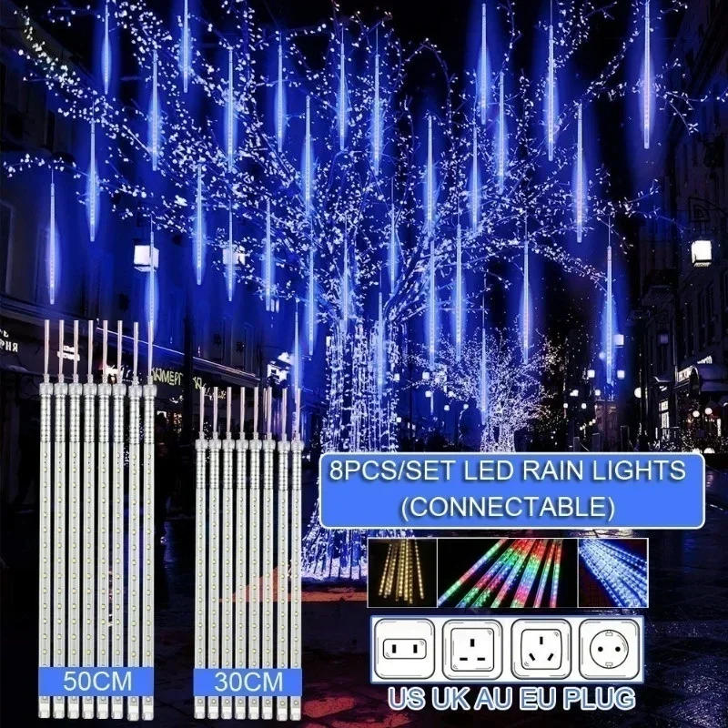 Outdoor Lighting Socket - 30cm/50cm Waterproof Meteor Shower Rain 8