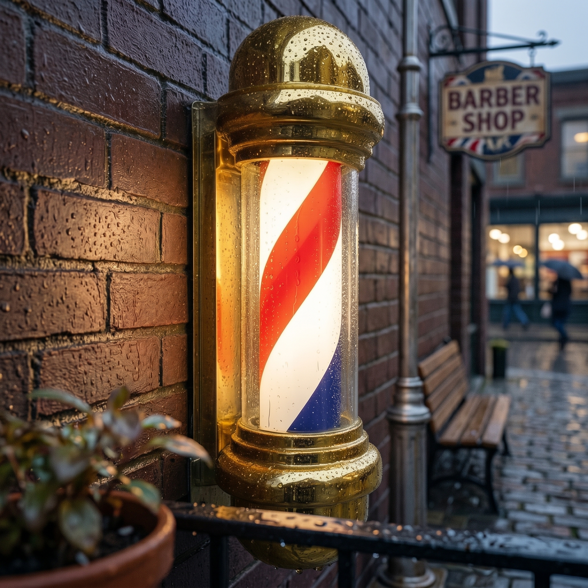Outdoor Lighting Modern - LED Barber Pole Transparent Cover Wall-Mounted