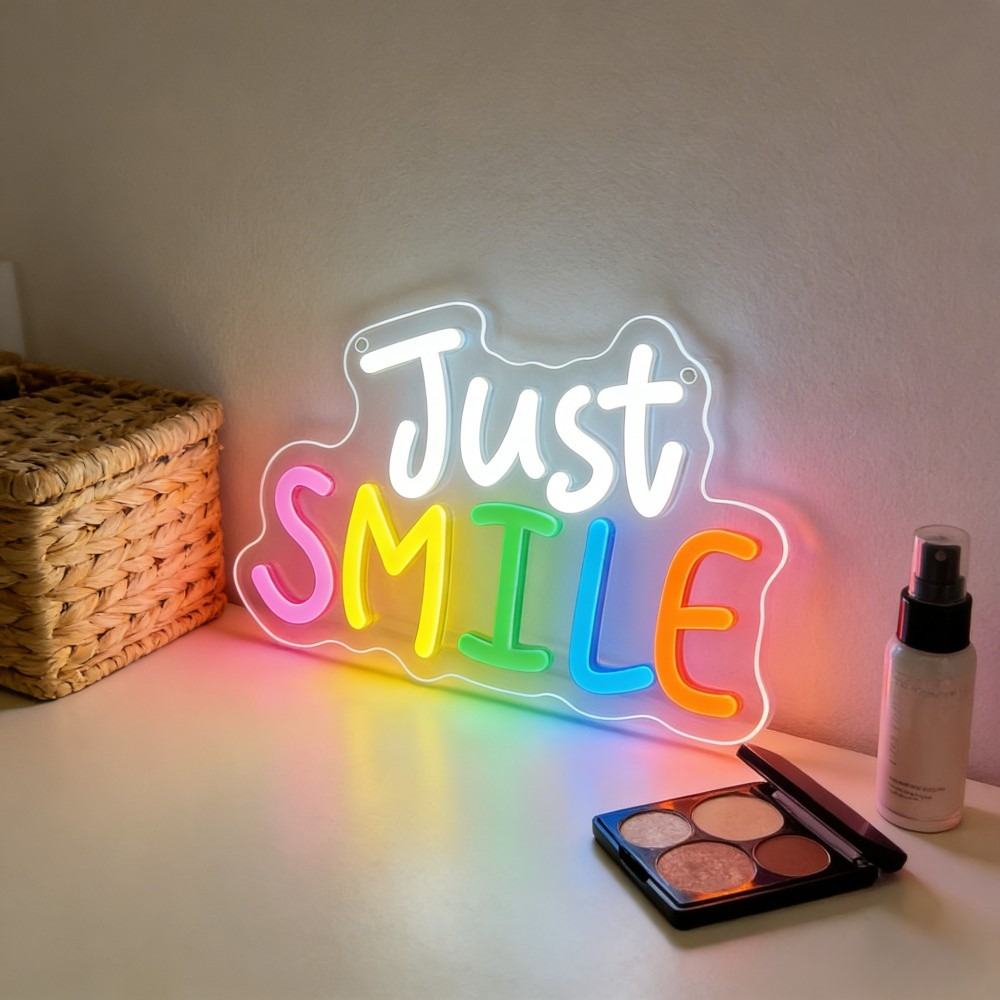 Outdoor Lighting Quotes - Just Smile LED Neon Sign for