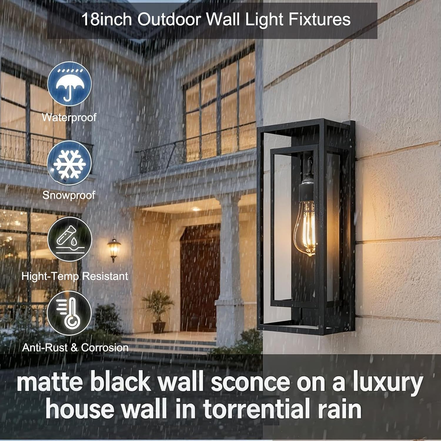 4Pack 18inch Outdoor Wall Ligh - Outdoor Lighting Socket のレビューと価格