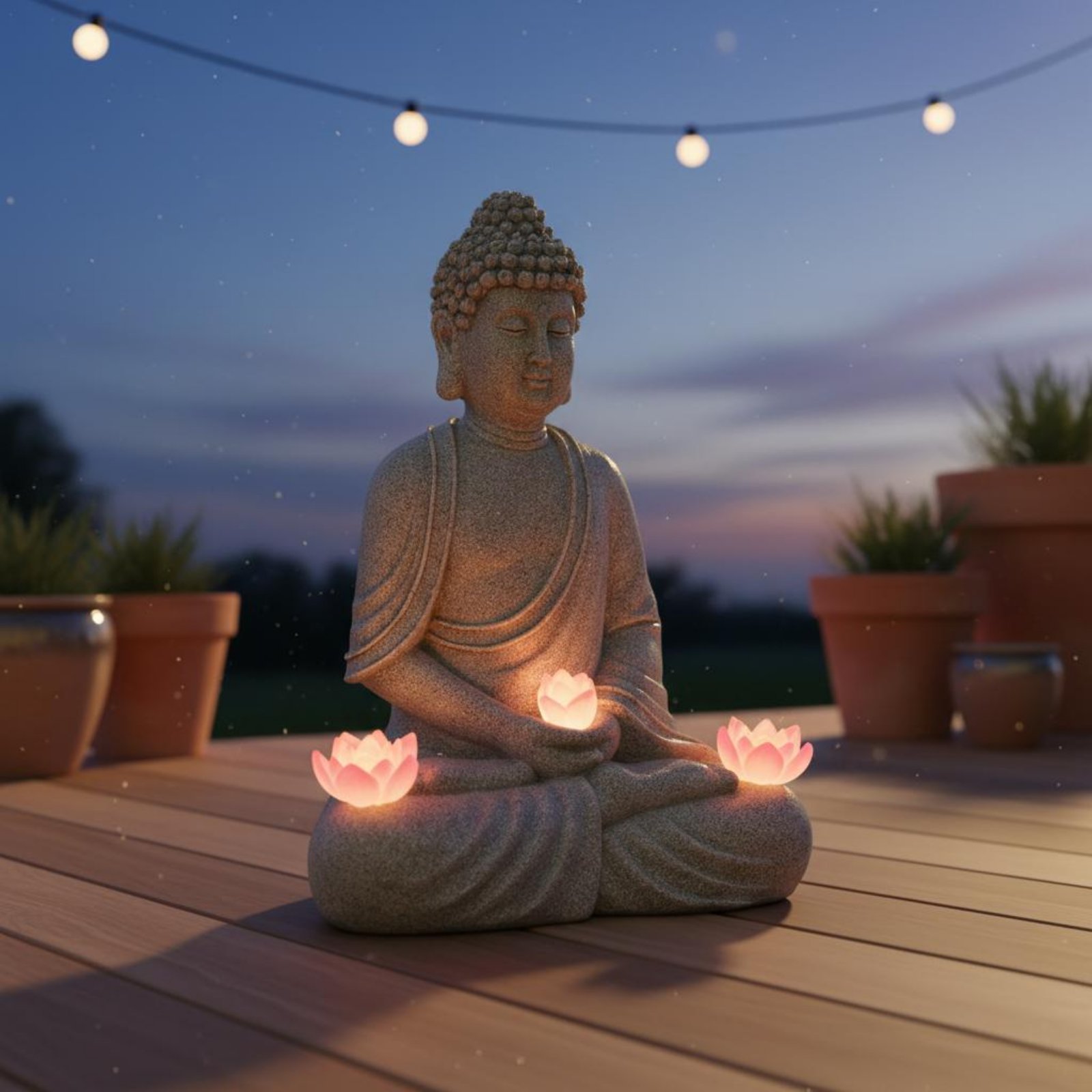 Solar Buddha Statue Outdoor Sa - Outdoor Lighting Modern のレビューと価格
