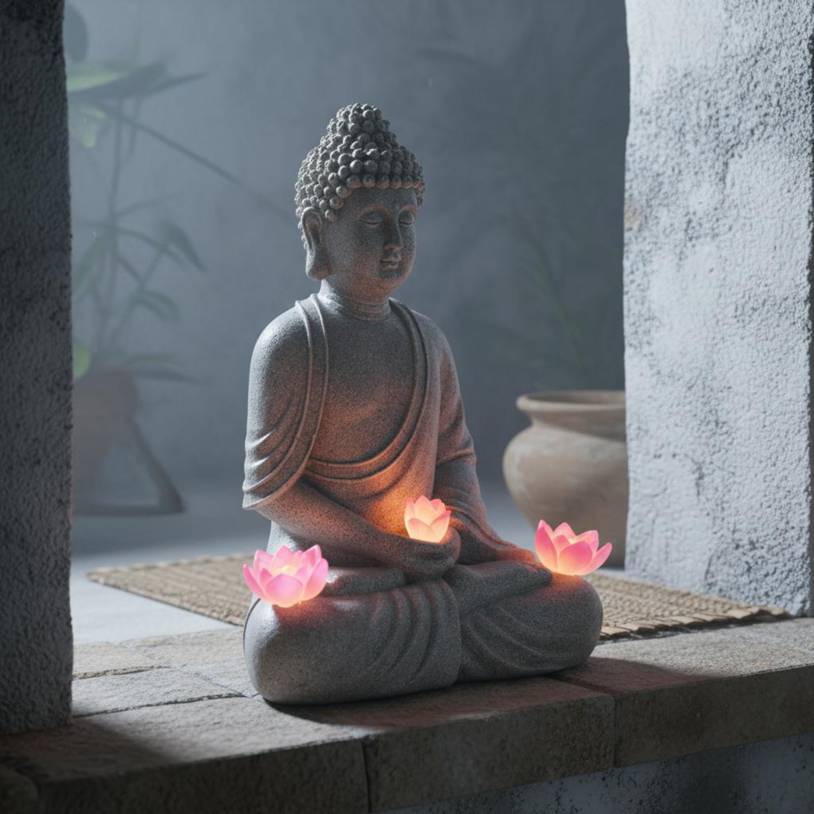 Solar Buddha Statue Outdoor Sa - Outdoor Lighting Modern のレビューと価格