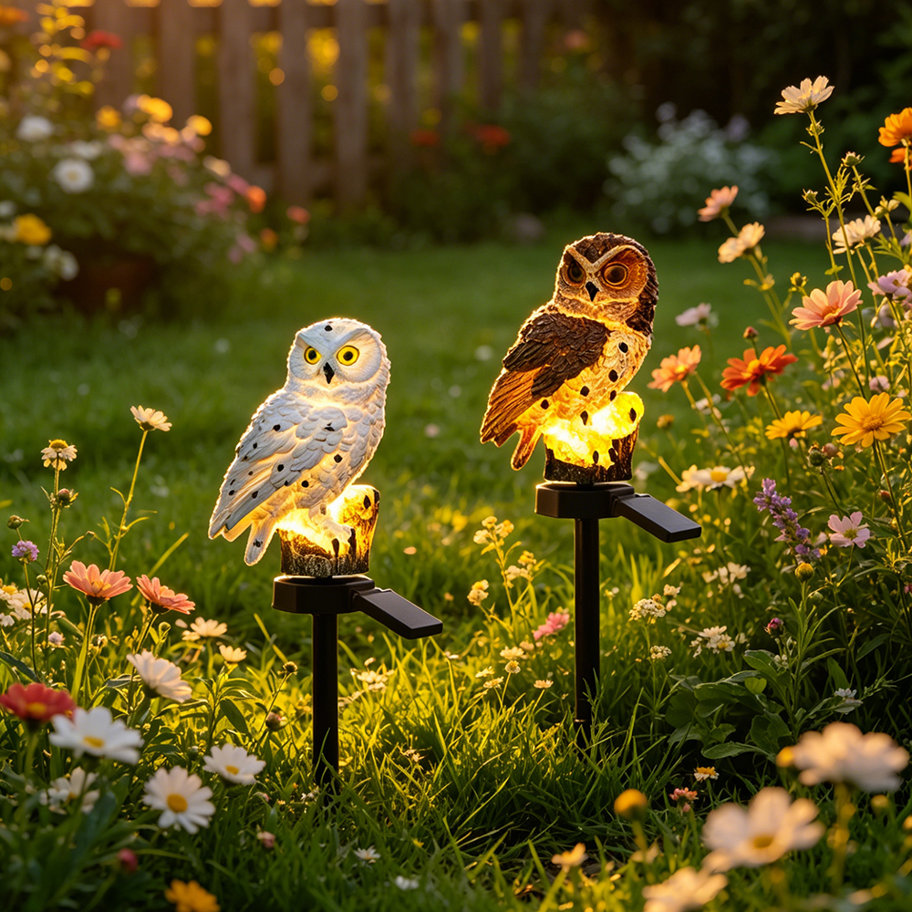 Owl Solar Light, Resin Owl Gro - Outdoor Lighting Quality のレビューと価格