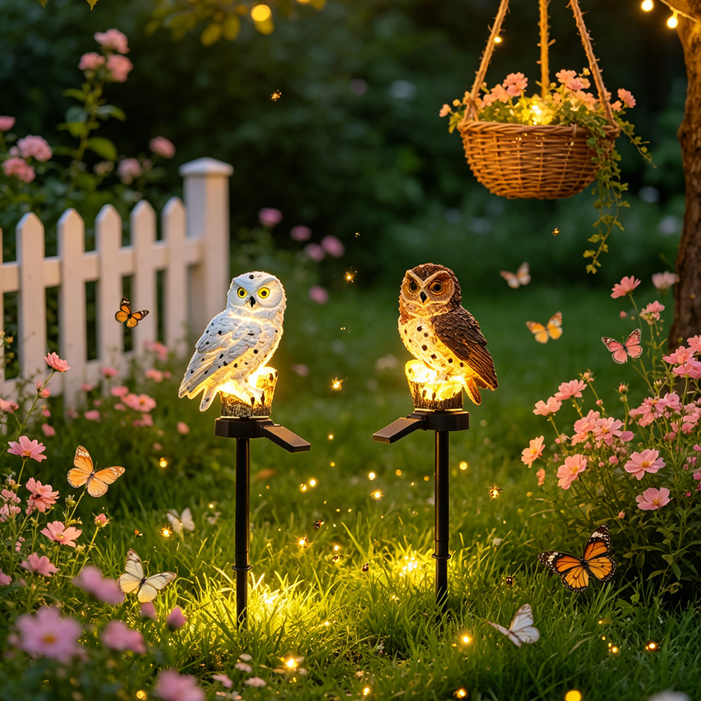 Owl Solar Light, Resin Owl Gro - Outdoor Lighting Quality のレビューと価格