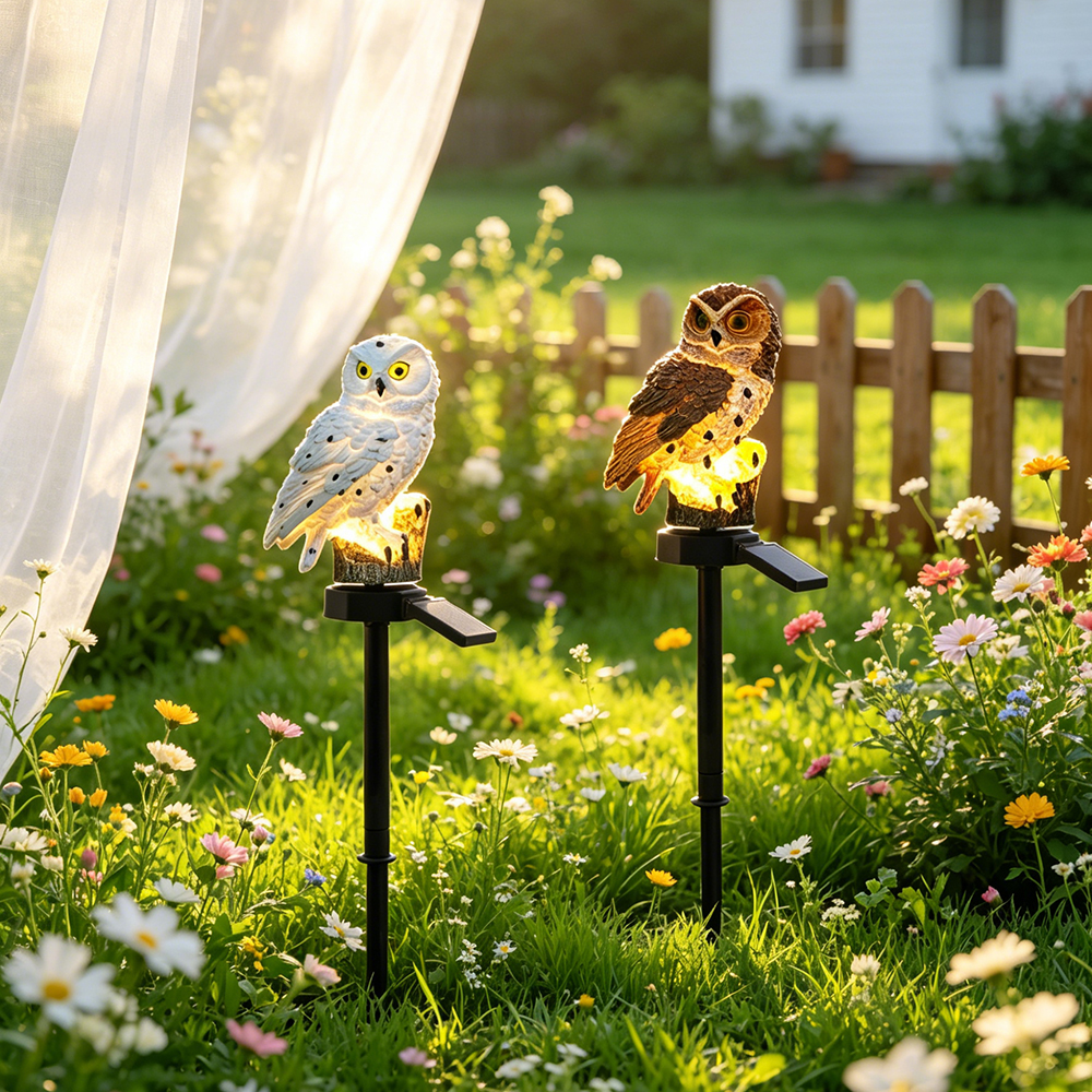 Owl Solar Light, Resin Owl Gro - Outdoor Lighting Quality のレビューと価格