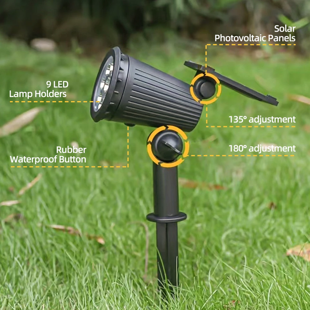 1/2PCS Solar Powered 9LED Lamp - Xl Outdoor Lighting のレビューと価格