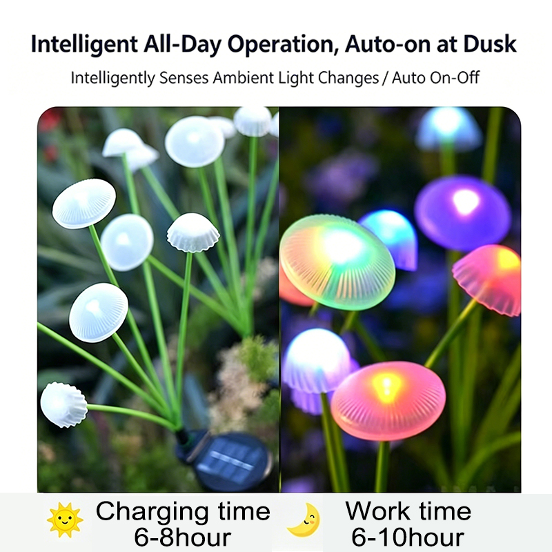 Solar Jellyfish Mushroom Light - Outdoor Lighting Socket のレビューと価格