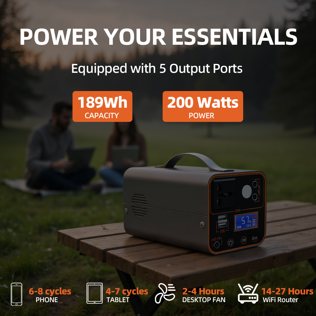 200W Portable Power Station 22 - Outdoor Lighting Socket のレビューと価格