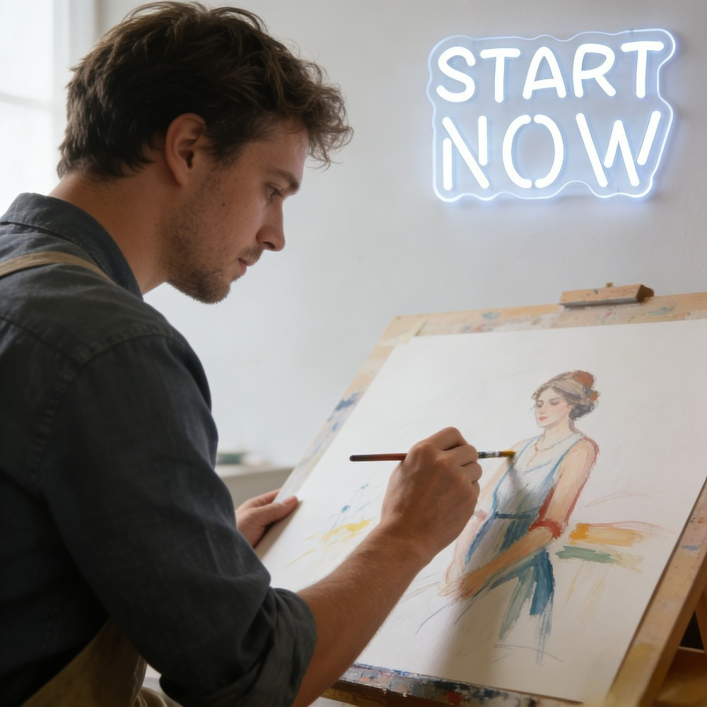 Motivational Start Now Neon Si - Outdoor Lighting Quotes のレビューと価格