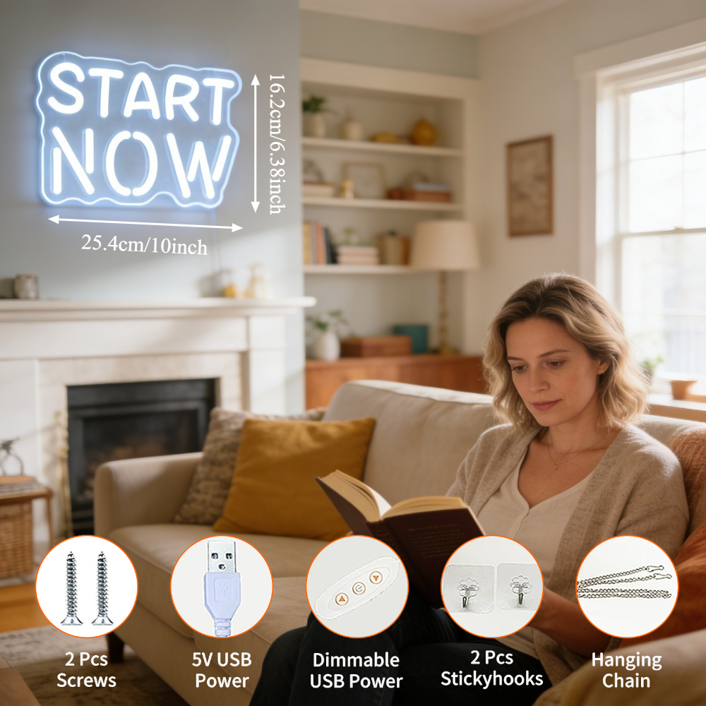 Motivational Start Now Neon Si - Outdoor Lighting Quotes のレビューと価格