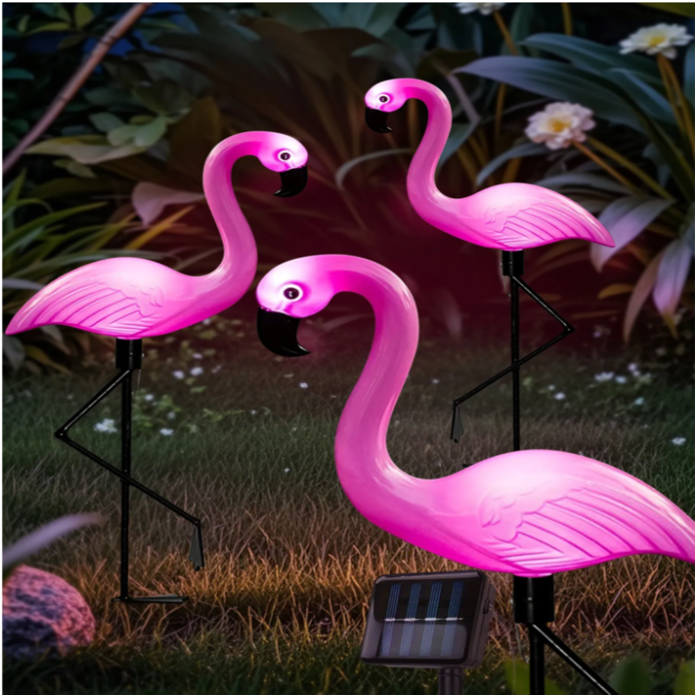3Pcs Solar Powered Flamingo Gr - Outdoor Lighting Manufacturers のレビューと価格