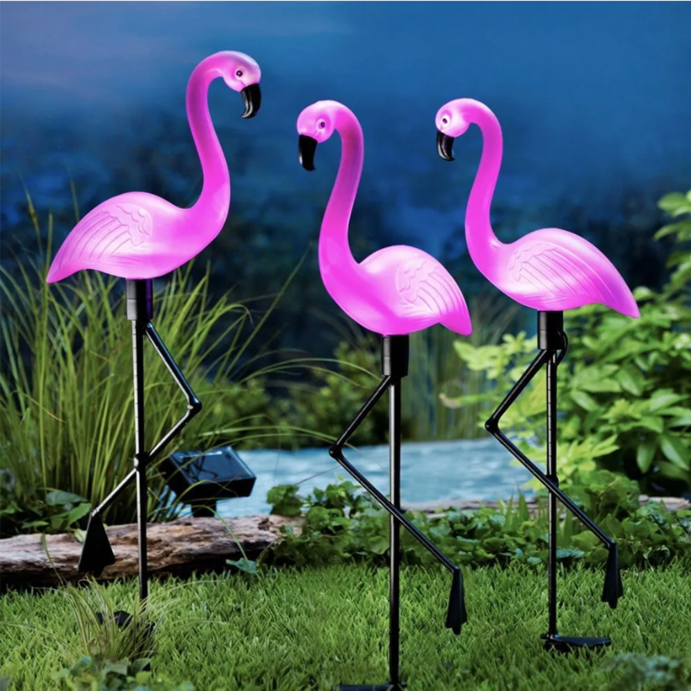 3Pcs Solar Powered Flamingo Gr - Outdoor Lighting Manufacturers のレビューと価格