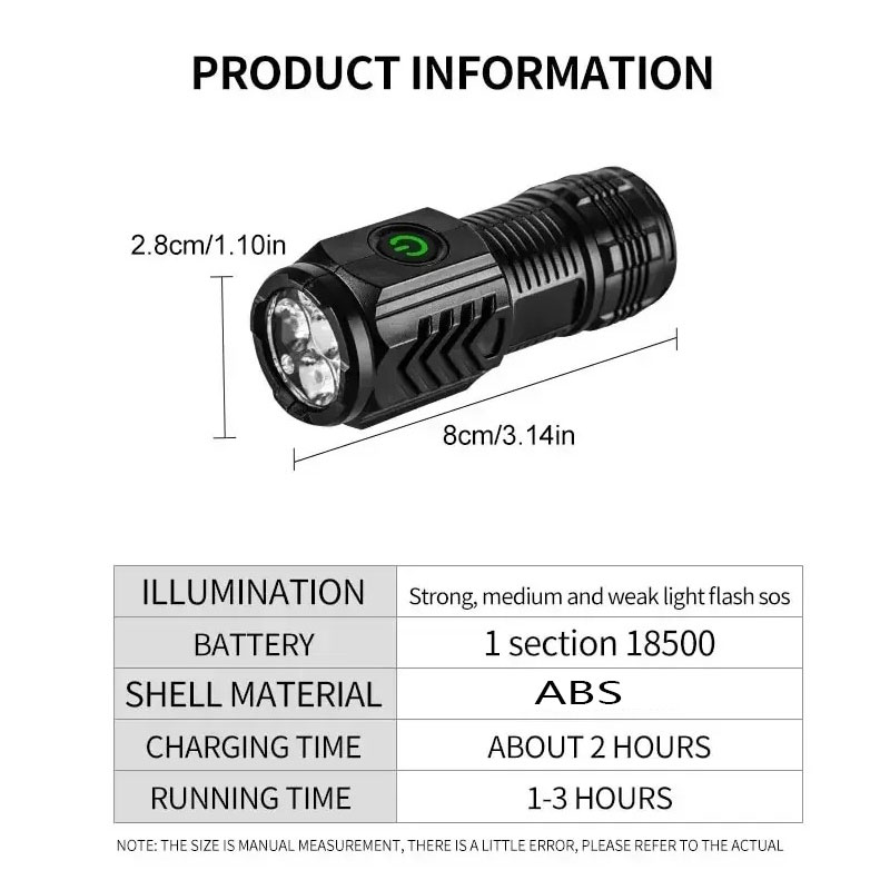 Mini 3LED Flashlight With Pen  - Outdoor Lighting Quality のレビューと価格