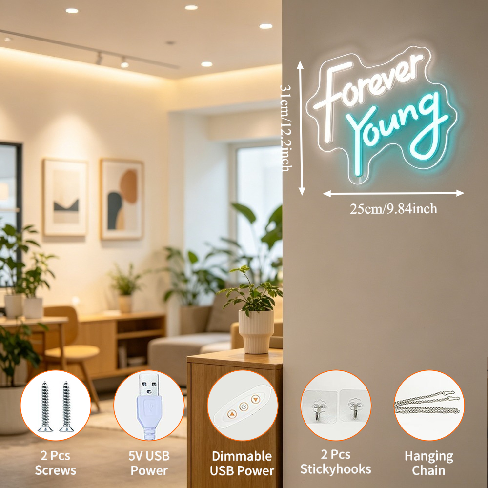 Forever Young Neon Sign LED Wa - Outdoor Lighting Quotes のレビューと価格