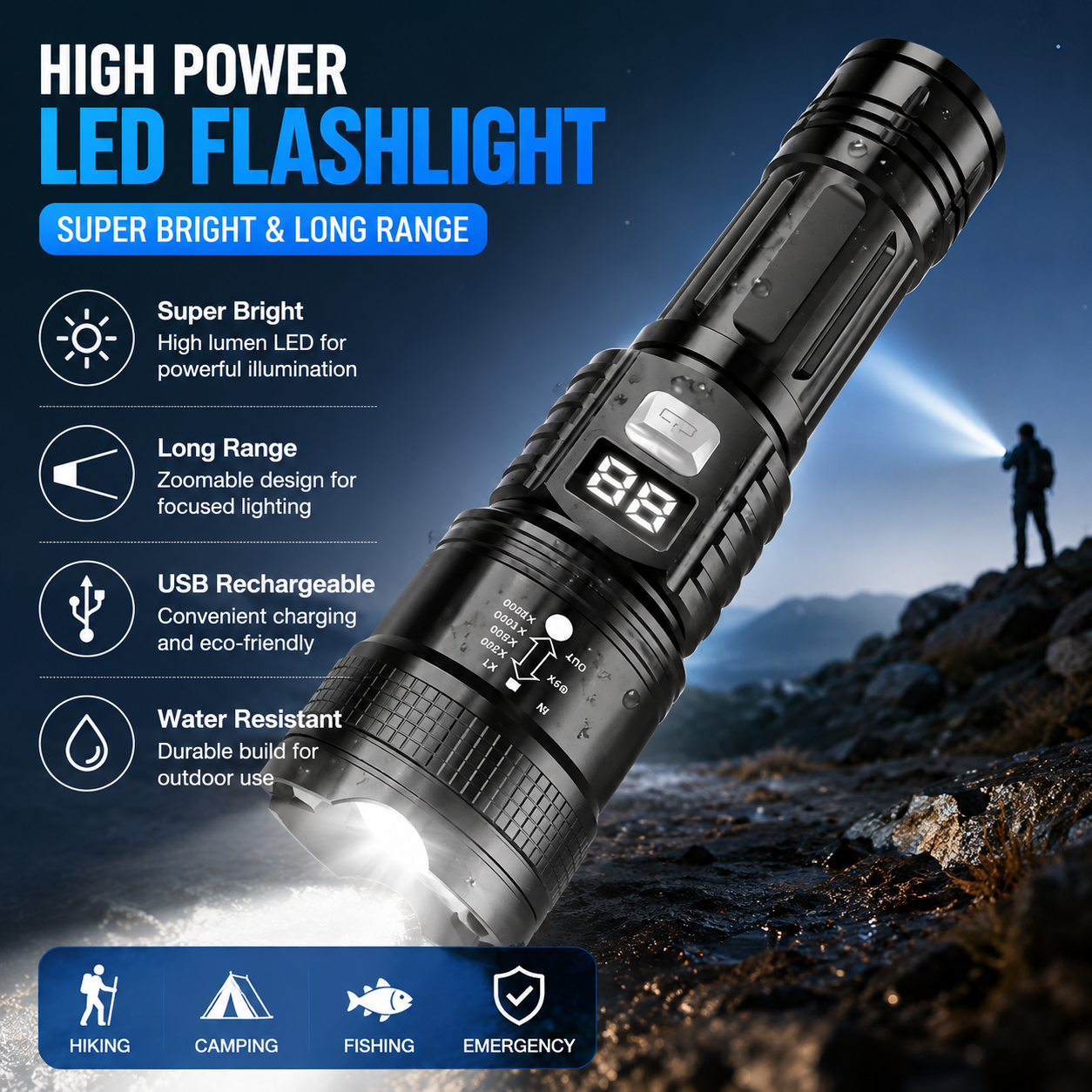 P50 High Brightness Flashlight - Outdoor Lighting Quality のレビューと価格