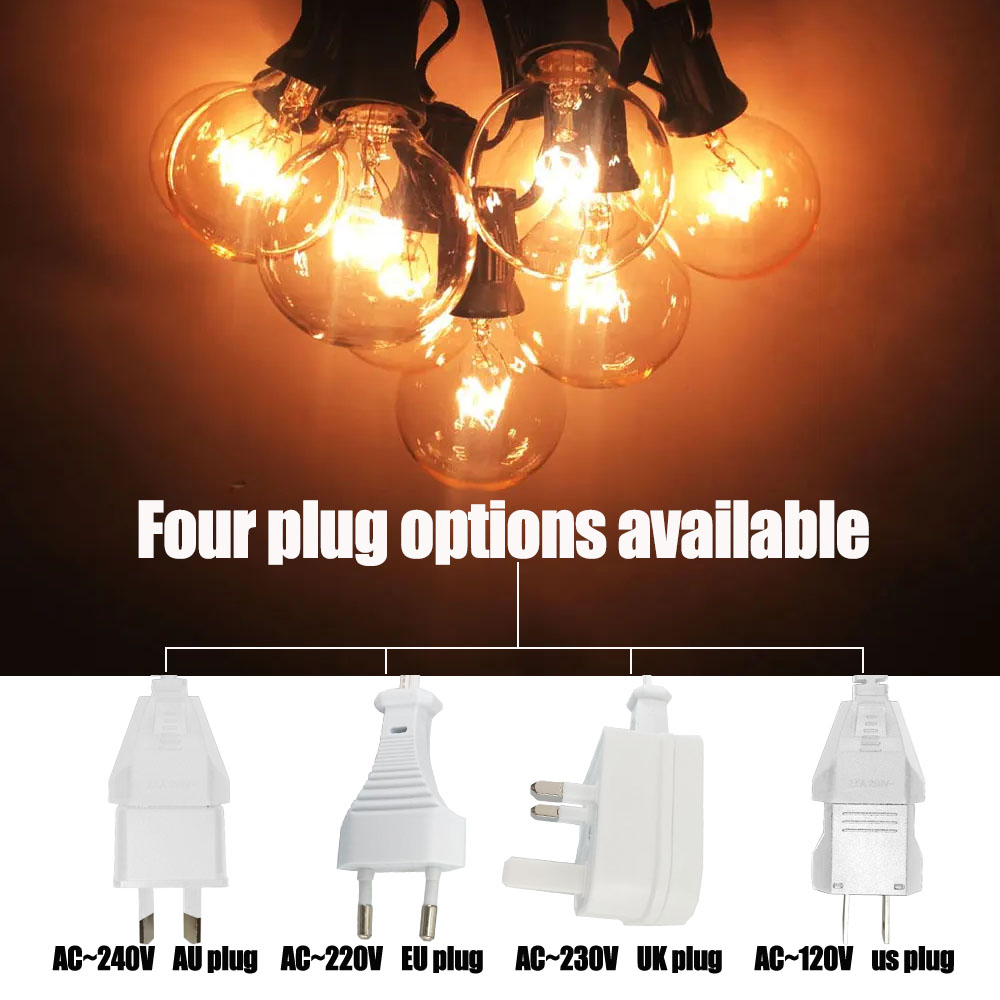 Vintage G40 Clear Bulb String  - Outdoor Lighting Socket のレビューと価格