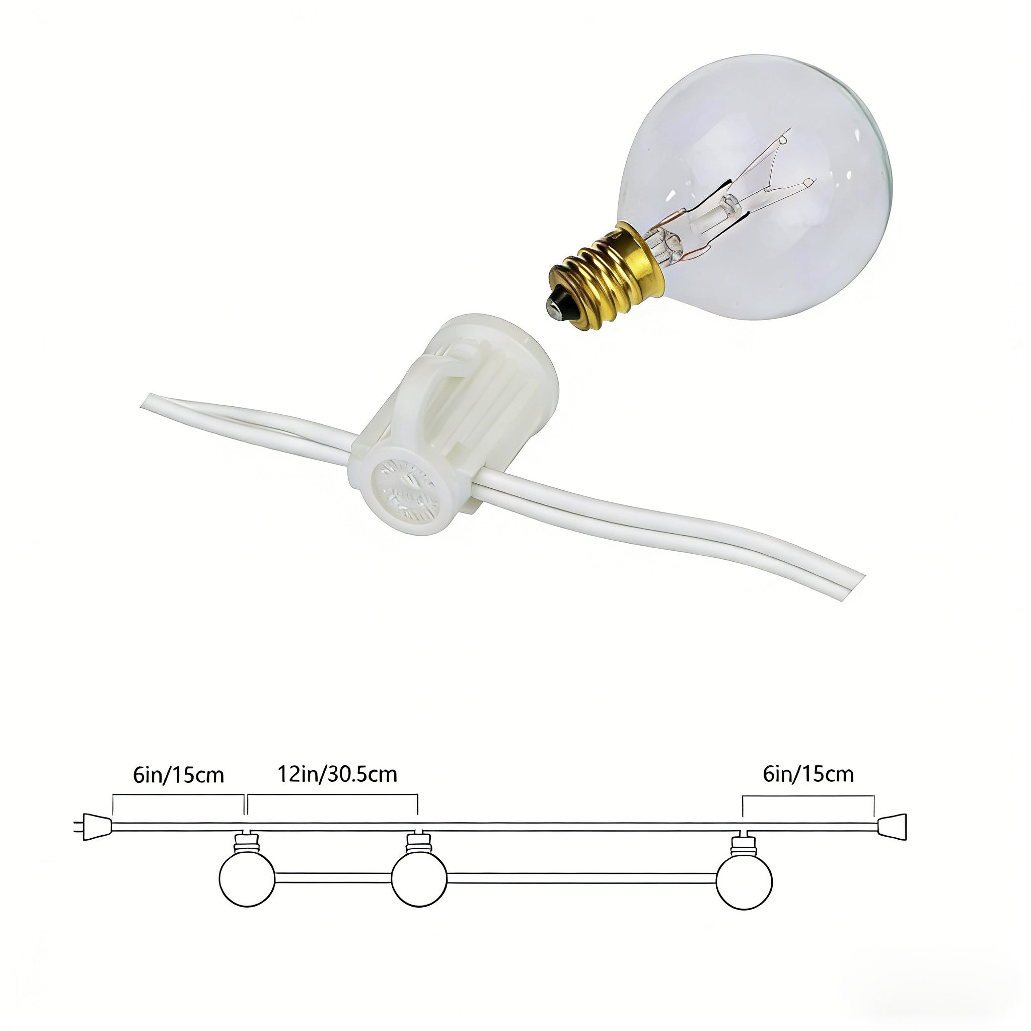 Vintage G40 Clear Bulb String  - Outdoor Lighting Socket のレビューと価格