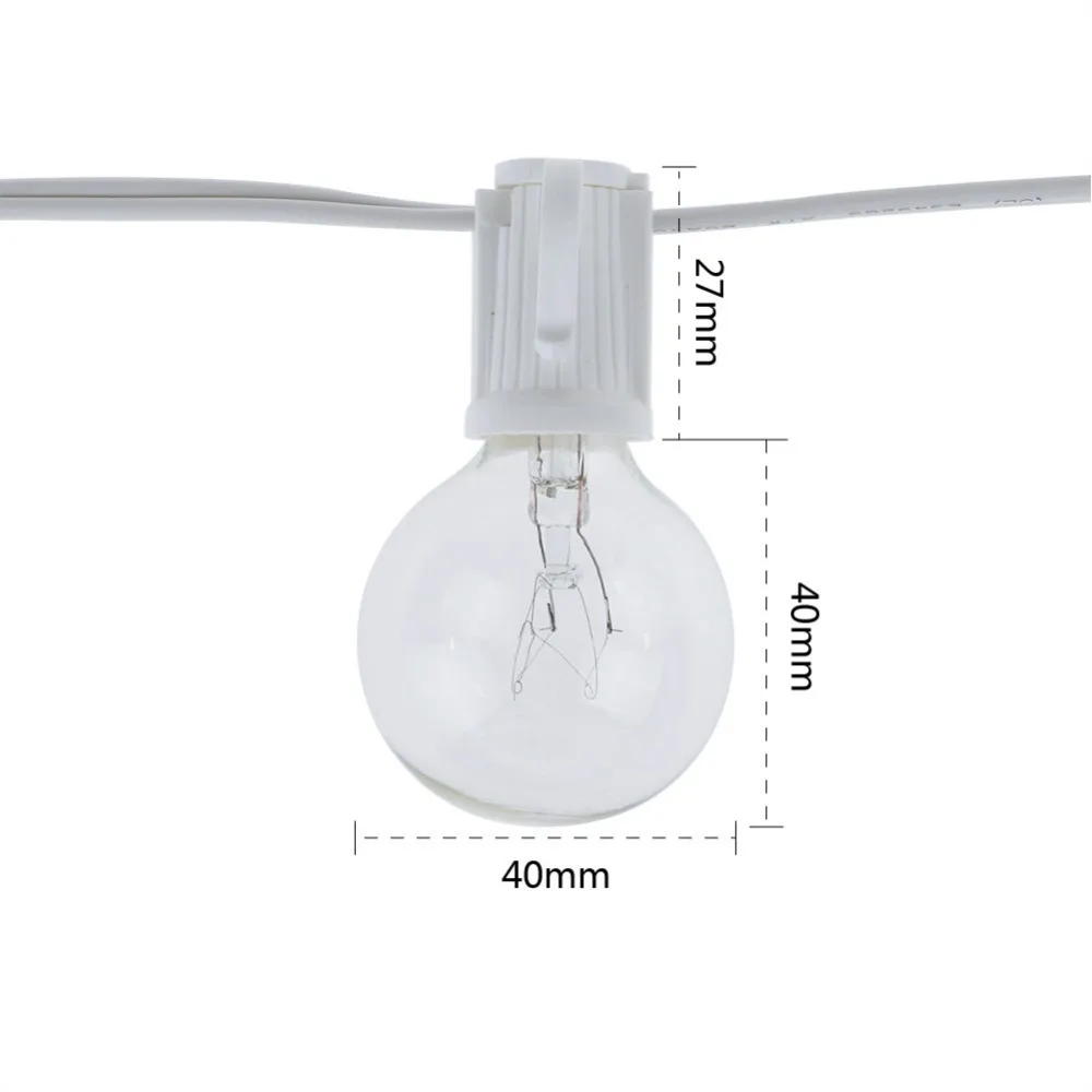 Vintage G40 Clear Bulb String  - Outdoor Lighting Socket のレビューと価格