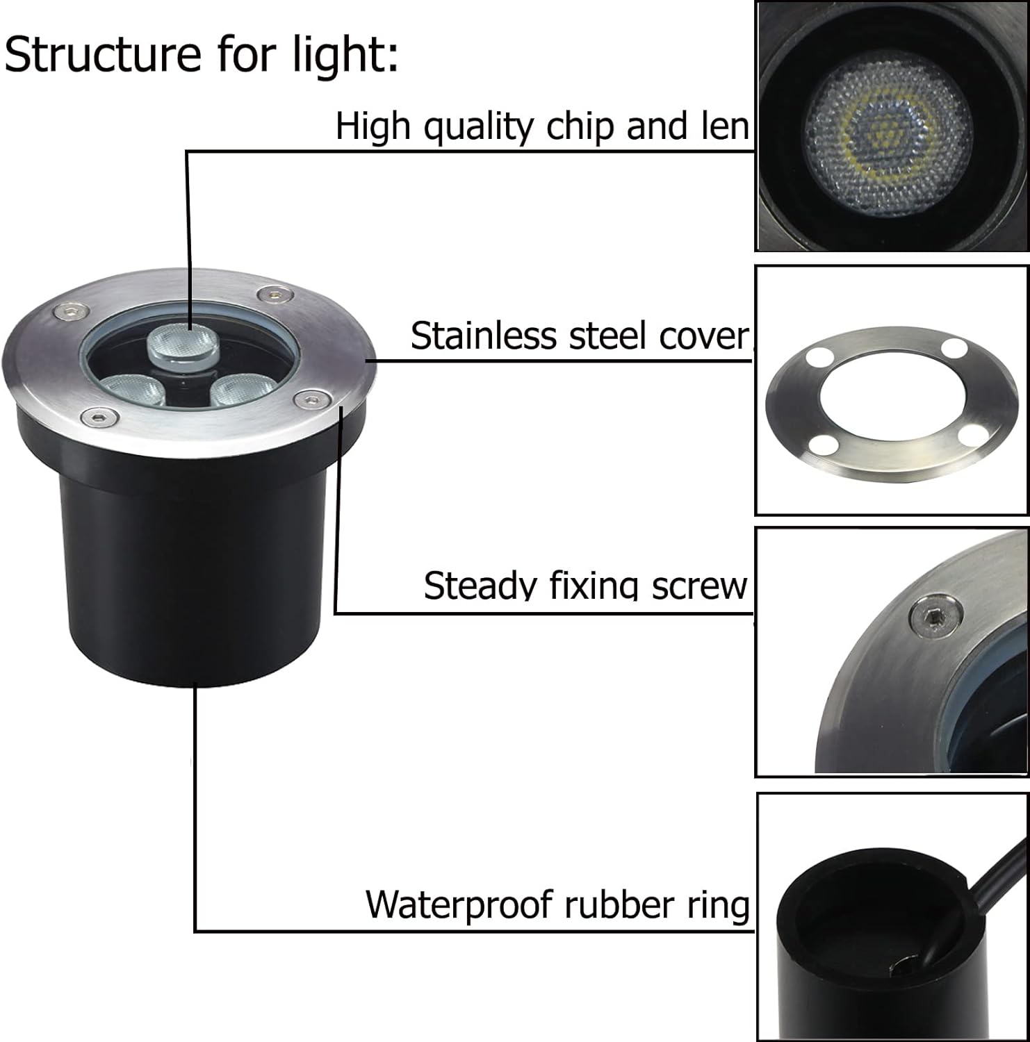 4 Pack Outdoor In Ground Light - Outdoor Lighting Underground Wiring のレビューと価格