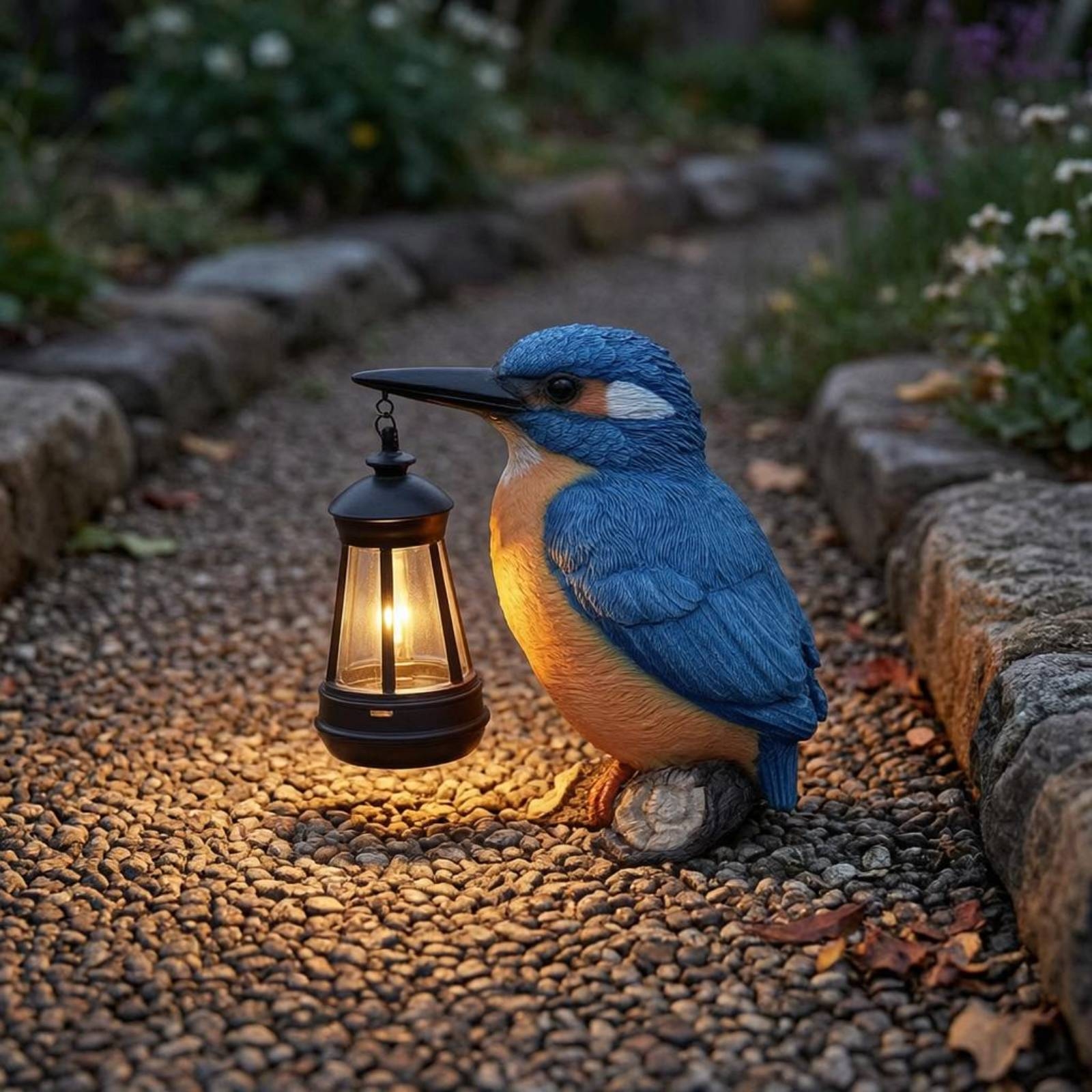Solar Kingfisher Statue Resin  - Outdoor Lighting Modern のレビューと価格