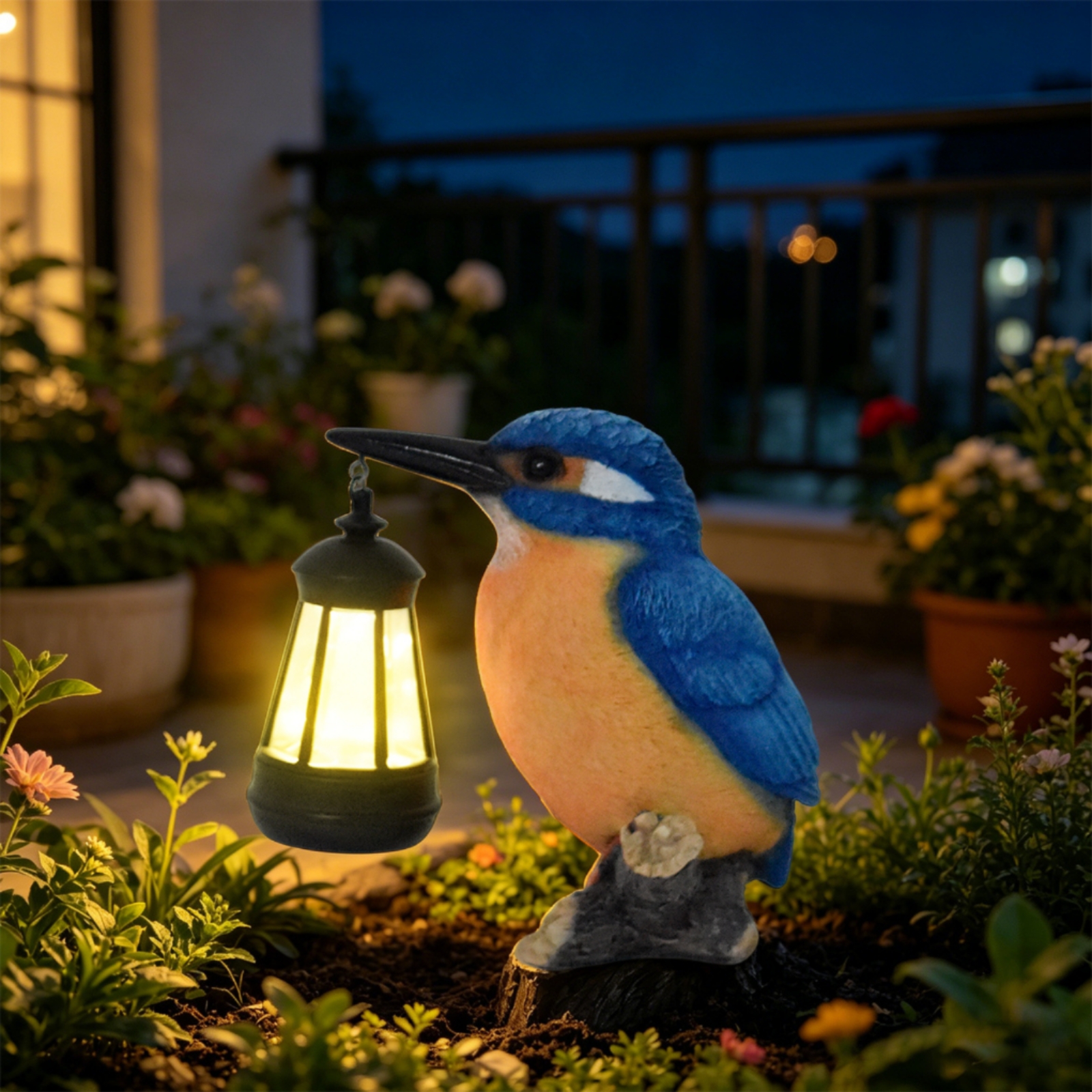 Solar Kingfisher Statue Resin  - Outdoor Lighting Modern のレビューと価格