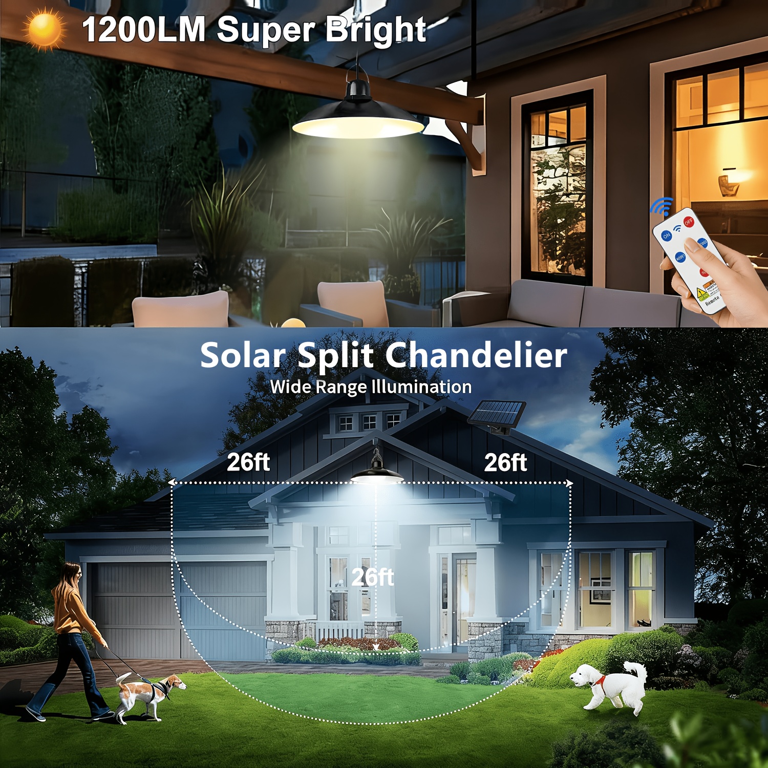 1pc Solar Pendant Light Outdoo - Outdoor Lighting Modern のレビューと価格