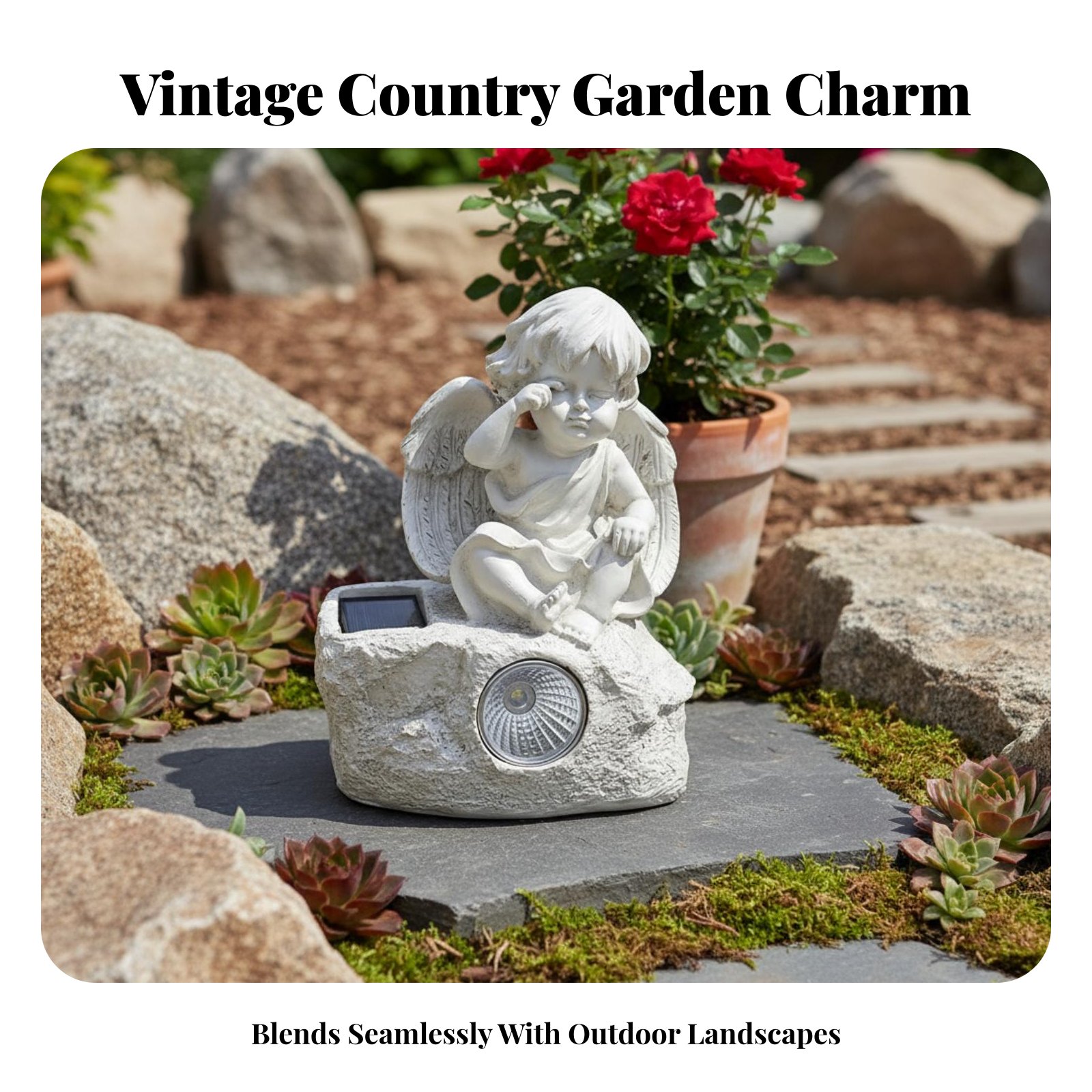 Solar Cherub Statue Light Sour - Outdoor Lighting Modern のレビューと価格