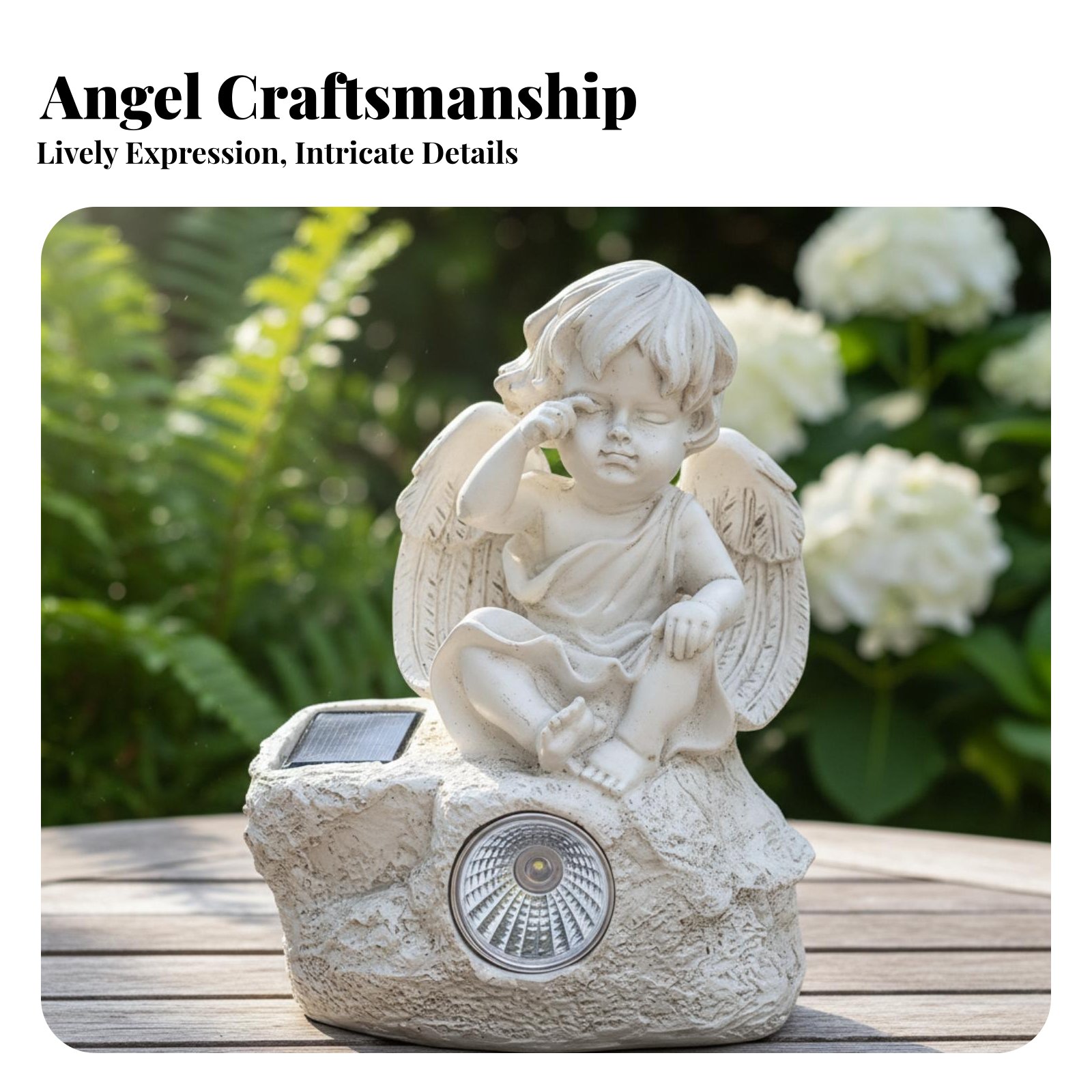 Solar Cherub Statue Light Sour - Outdoor Lighting Modern のレビューと価格