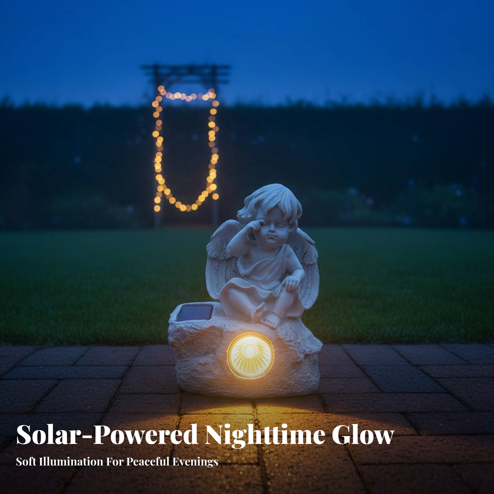 Solar Cherub Statue Light Sour - Outdoor Lighting Modern のレビューと価格