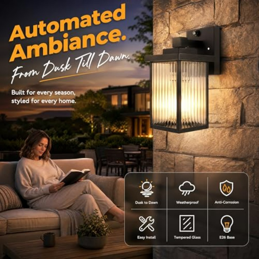 Dusk to Dawn Outdoor Wall Ligh - Outdoor Lighting For Front Of House のレビューと価格