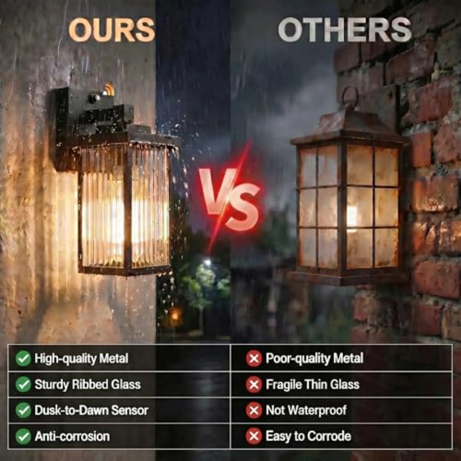 Dusk to Dawn Outdoor Wall Ligh - Outdoor Lighting For Front Of House のレビューと価格