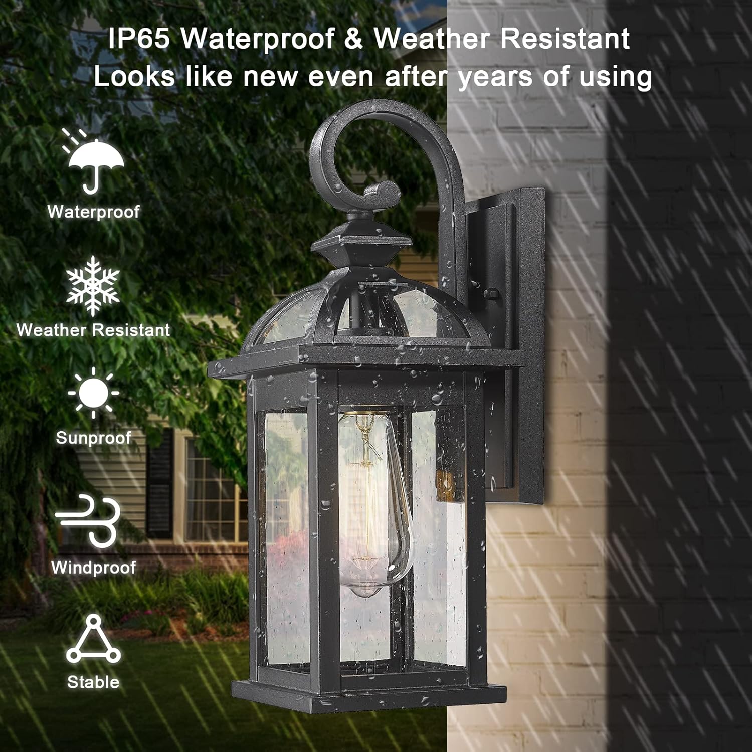 Outdoor Wall Sconce with Seede - Outdoor Lighting For Front Of House のレビューと価格