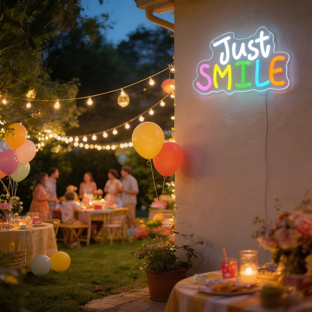 Just Smile LED Neon Sign for H - Outdoor Lighting Quotes のレビューと価格